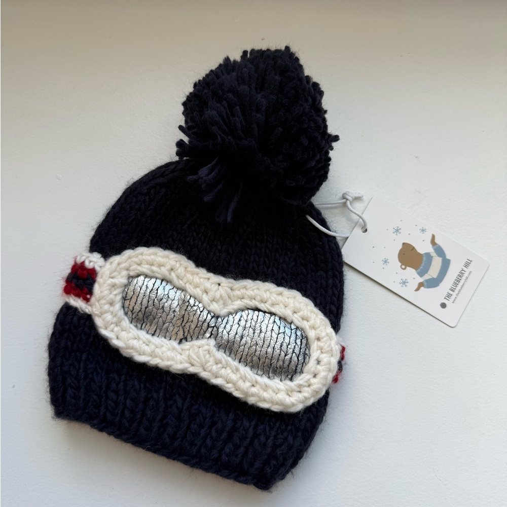 The Blueberry Hill Ski Goggles Navy Beanie 6-24M